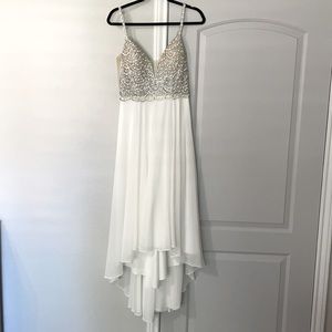 True Love White Beaded Rhinestone Maxi Dress